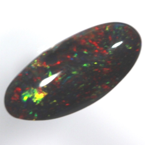 SOLID BLACK OPAL Bright cherry red and green
